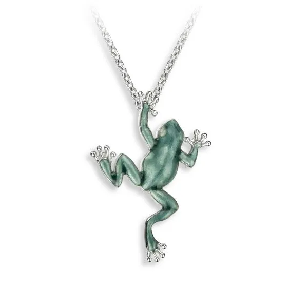 Blue Frog Necklace Master Enamelists Nicole Barr Charles Frederick Jewelers Chelmsford, MA