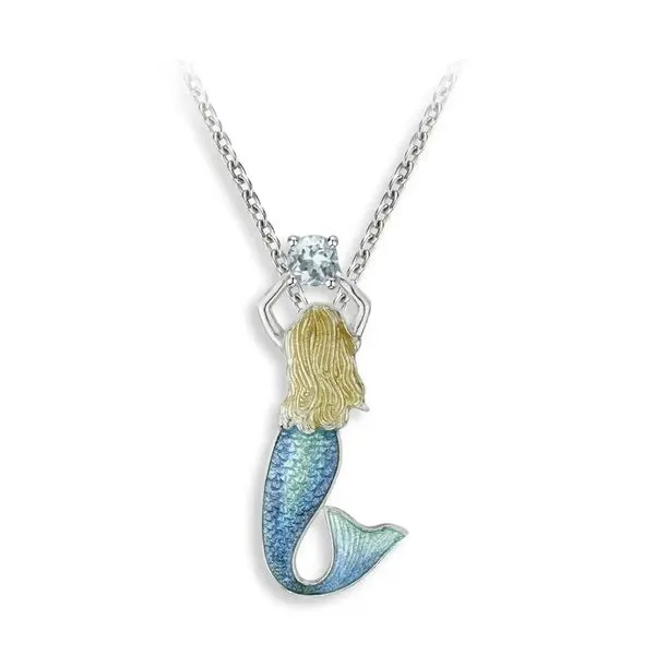 Blue Butterfly Necklace - Opal-White Sapphires. Sterling Silver By Nicole Barr Charles Frederick Jewelers Chelmsford, MA