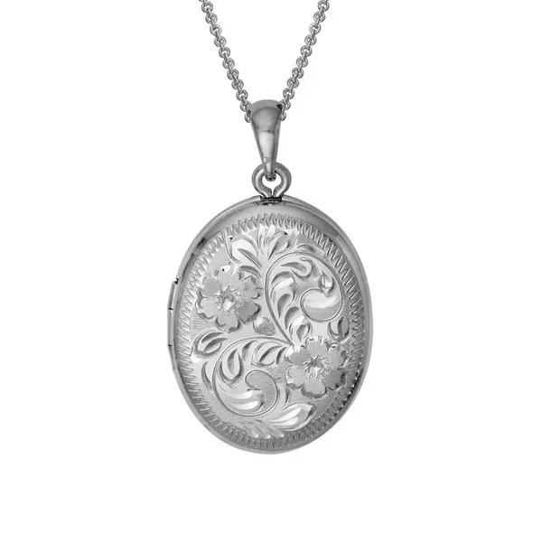 Sterling Engraved Locket Charles Frederick Jewelers Chelmsford, MA