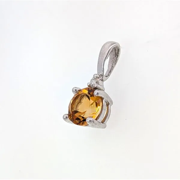 Sterling Citrine And .02ct Diamond Pendant Image 2 Charles Frederick Jewelers Chelmsford, MA