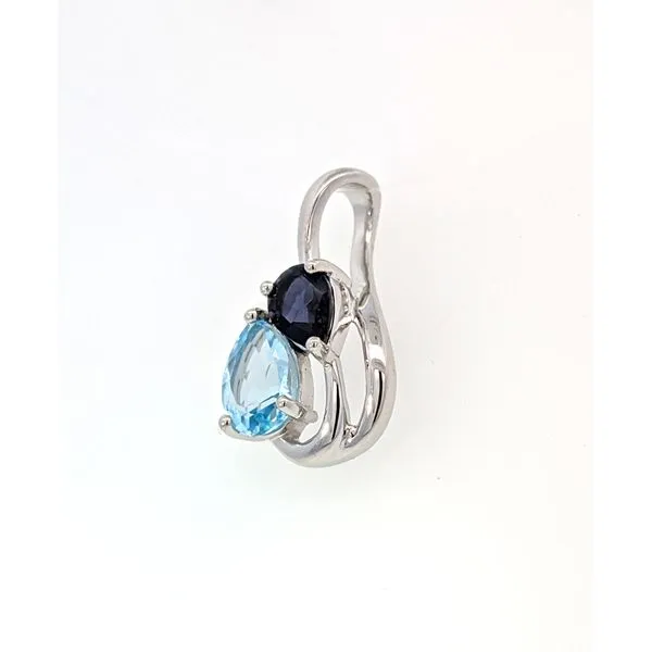 Sterling Blue Topaz and Iolite Pendant Image 2 Charles Frederick Jewelers Chelmsford, MA
