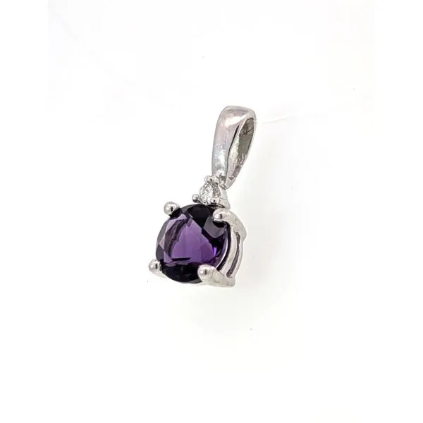 Sterling Amethyst And .02ct Diamond Pendant Image 2 Charles Frederick Jewelers Chelmsford, MA