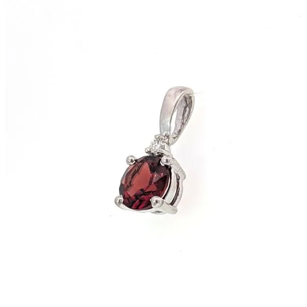 Sterling Garnet And .02ct Diamond Pendant Image 2 Charles Frederick Jewelers Chelmsford, MA