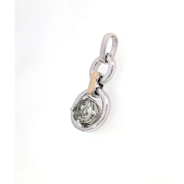 Sterling and 14ky Green Quartz Pendant Charles Frederick Jewelers Chelmsford, MA
