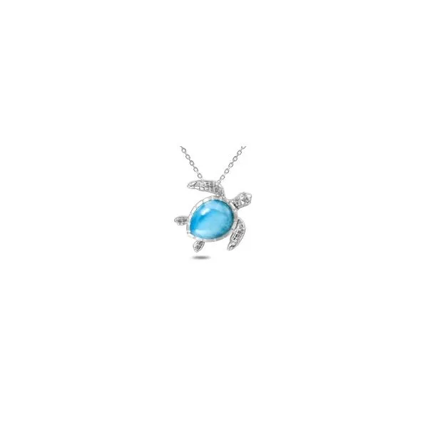 Sterling Silver Larimar Turtle Pendant Charles Frederick Jewelers Chelmsford, MA