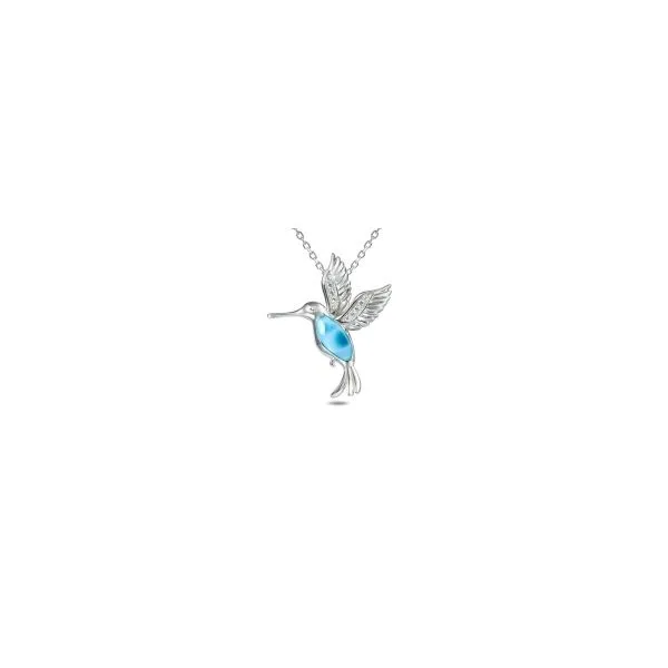 Sterling Silver Larimar Hummingbird Necklace Charles Frederick Jewelers Chelmsford, MA