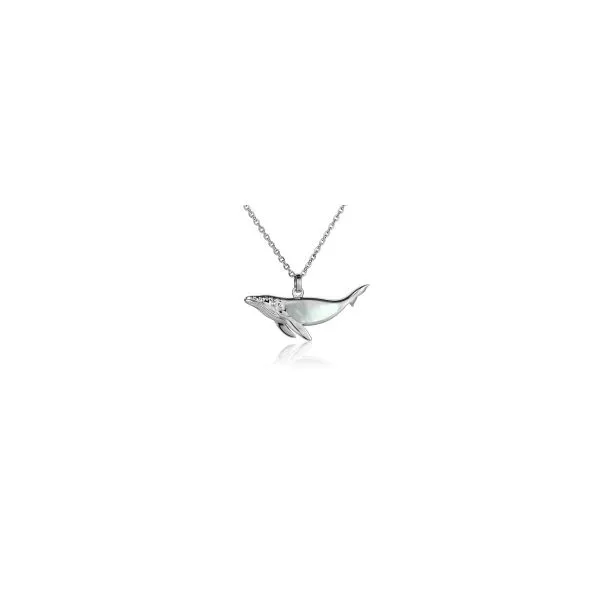 Sterling Silver Mother of Pearl Whale Pendant Charles Frederick Jewelers Chelmsford, MA