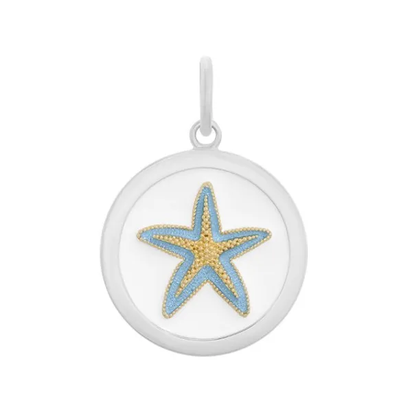 Sterling Silver Starfish Gold Light Blue 27mm Charles Frederick Jewelers Chelmsford, MA