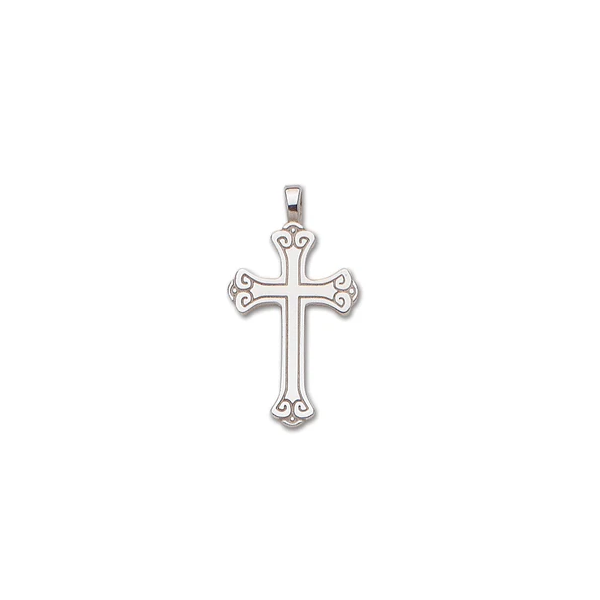Sterling Silver Large Scroll Cross Image 2 Charles Frederick Jewelers Chelmsford, MA