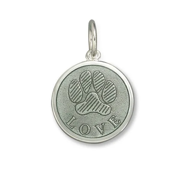 Sterling Lola 19mm Small Pewter Paw Print Pendant Charles Frederick Jewelers Chelmsford, MA