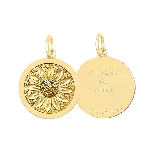 Lola Mini 15mm Sunflower Gold Plated Sterling Silver Charm Charles Frederick Jewelers Chelmsford, MA