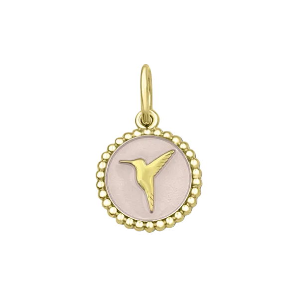 19MM Hummingbird Bird in all Gold and Pink Charles Frederick Jewelers Chelmsford, MA