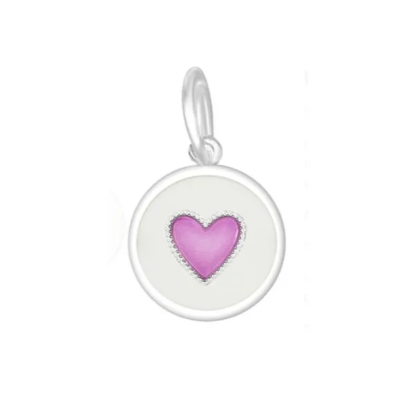 Sterling silver heart 19mm in vintage pink.