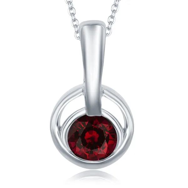 Sterling Garnet Pendant Charles Frederick Jewelers Chelmsford, MA