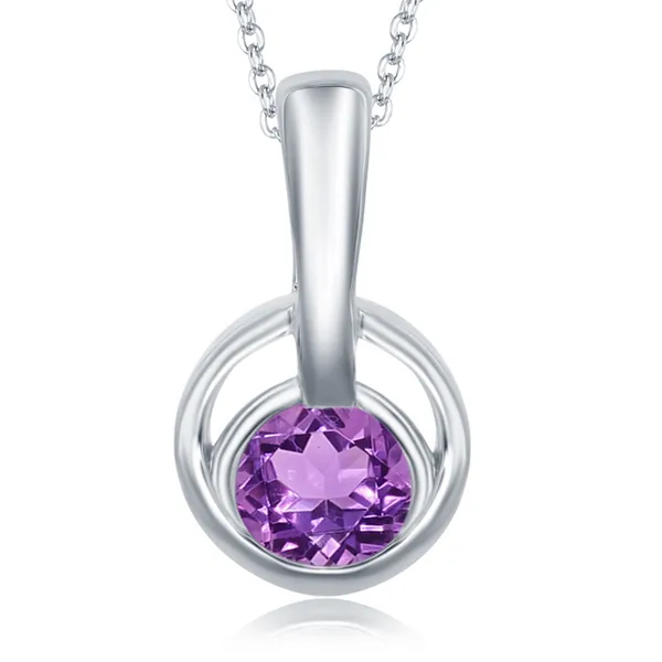 Sterling Amethyst Pendant Charles Frederick Jewelers Chelmsford, MA