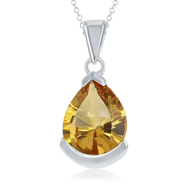 Sterling Citrine Pendant Charles Frederick Jewelers Chelmsford, MA