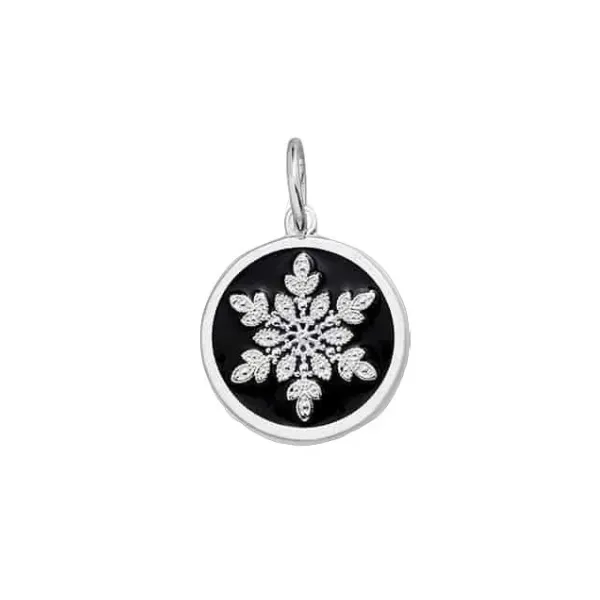 Lola Sterling black enameled snowflake with Gold 27mm Charles Frederick Jewelers Chelmsford, MA