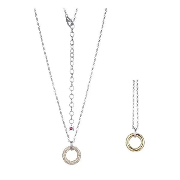 Lady's Y/W Two Tone Sterling Silver Silver Pendants Charles Frederick Jewelers Chelmsford, MA