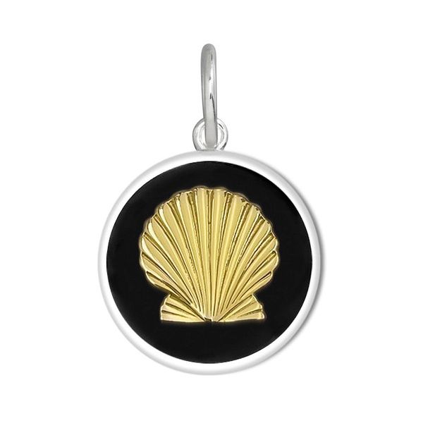 Lola 19Mm Gold Shell On Black Sterling Silver Pendant Charles Frederick Jewelers Chelmsford, MA