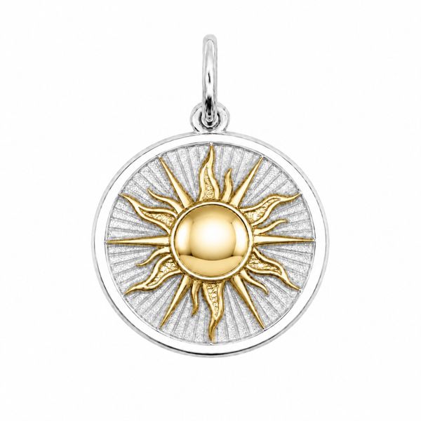 Lola 19mm Sun Pendant Silver with Gold Alpine White Small Charles Frederick Jewelers Chelmsford, MA
