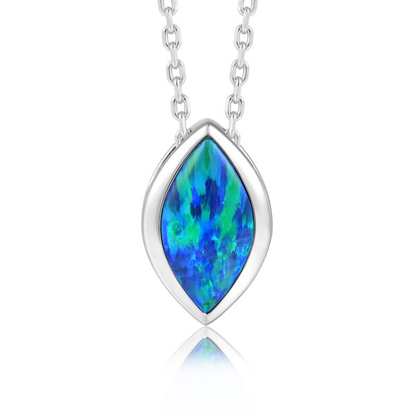 925 Sterling Silver Created Opal Pendant Charles Frederick Jewelers Chelmsford, MA
