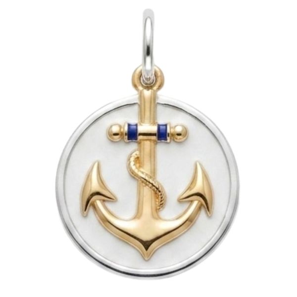 Lola Anchor: The Gratitude Anchor Gold Alpine White Small 19mm SS with Gold Charles Frederick Jewelers Chelmsford, MA