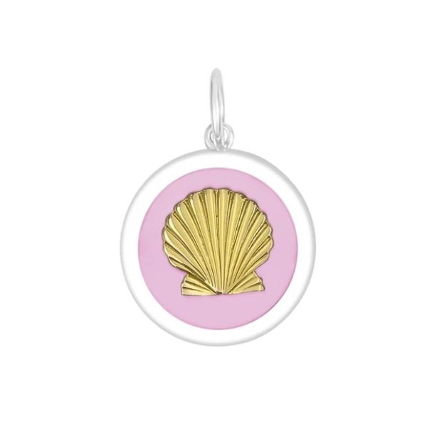 Lola 27mm Sterling Silver Mixed Metal Shell in Flamingo Pink Charles Frederick Jewelers Chelmsford, MA