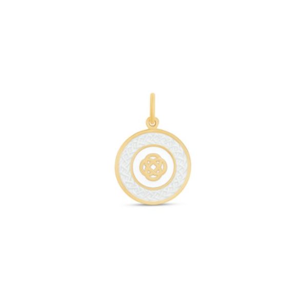 Lola 27mm All Gold Sterling Silver Family Knot Pendant in Alpine White Charles Frederick Jewelers Chelmsford, MA