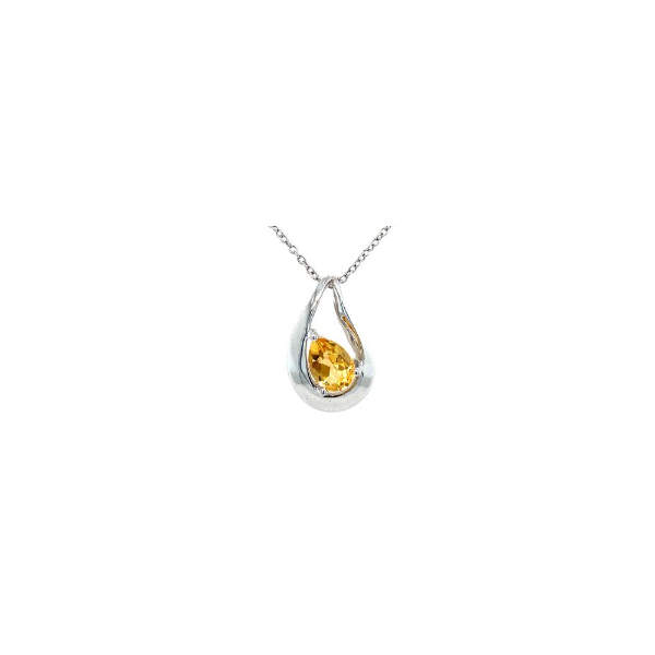 Sterling Silver .85ct Citrine Pendant Charles Frederick Jewelers Chelmsford, MA