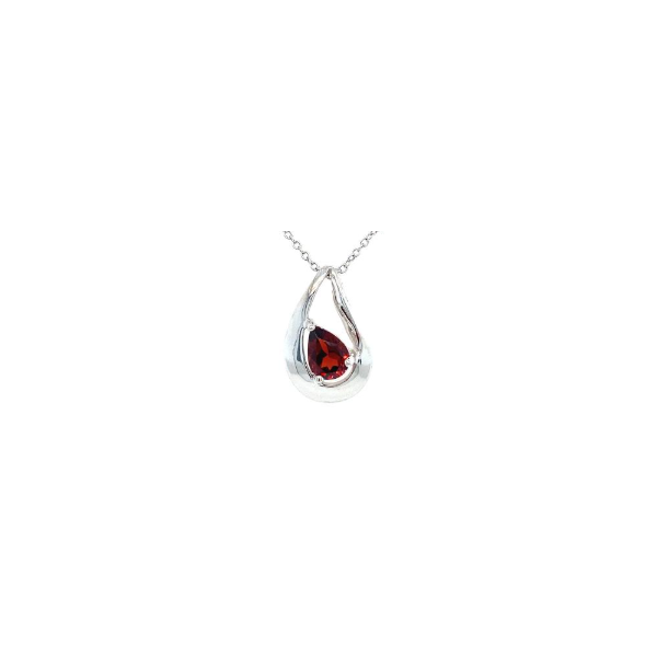 Sterling Silver .59ct Garnet Pendant Charles Frederick Jewelers Chelmsford, MA