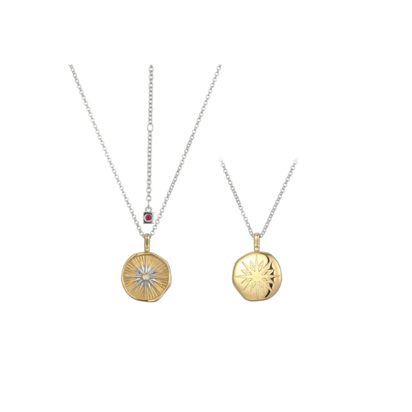 SS Bohemian Star Lab-Created White Sapphire Reversible Pendant Necklace Charles Frederick Jewelers Chelmsford, MA