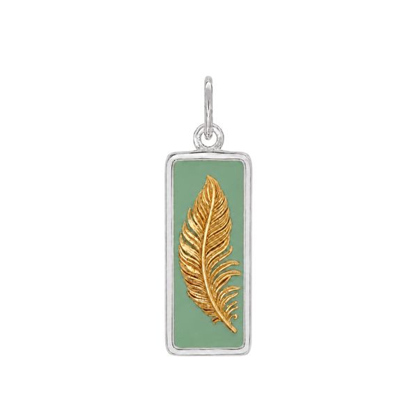 LOLA SS Feather Gold Sage Green Medium Charles Frederick Jewelers Chelmsford, MA