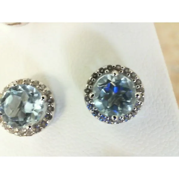 Sterling blue topaz and white topaz earrings Charles Frederick Jewelers Chelmsford, MA