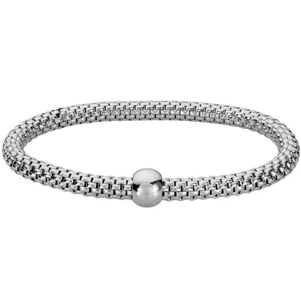 Sterling Bangle-Slip-On Stretch Popcorn - Rhodium Plated Charles Frederick Jewelers Chelmsford, MA
