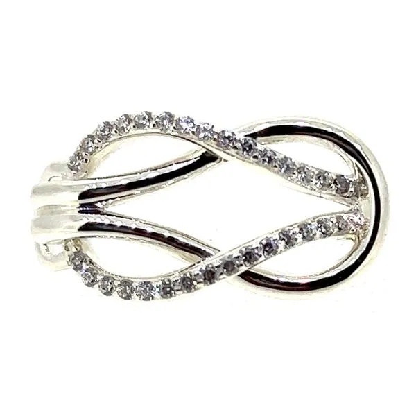 Sterling Square Knot With CZ's Charles Frederick Jewelers Chelmsford, MA