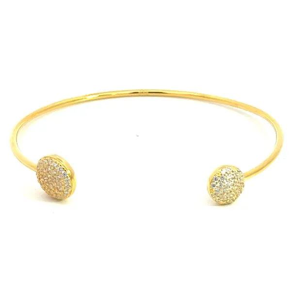 Sterling Vermeil CZ Cuff Bracelet Charles Frederick Jewelers Chelmsford, MA