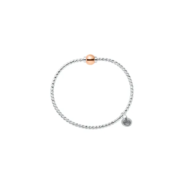 Sterling Silver & Rose Gold Twist Cape Cod Bracelet Charles Frederick Jewelers Chelmsford, MA