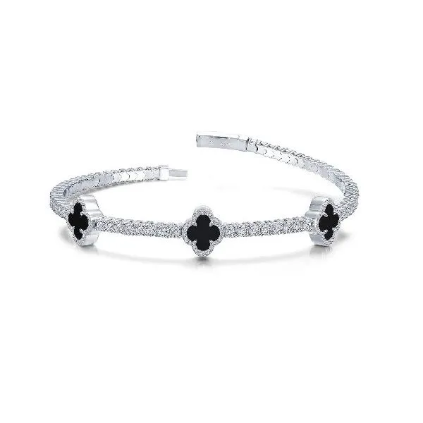 Flexible Tennis Bracelet WITH Onyx Stations Charles Frederick Jewelers Chelmsford, MA