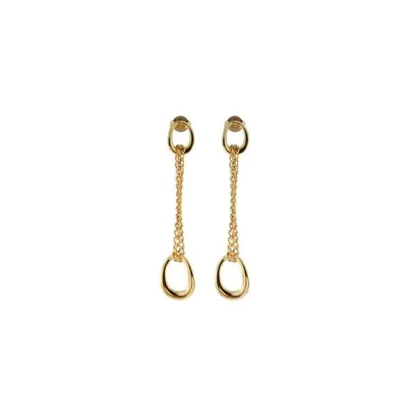 Gold Over Sterling Organic Link Earring Charles Frederick Jewelers Chelmsford, MA