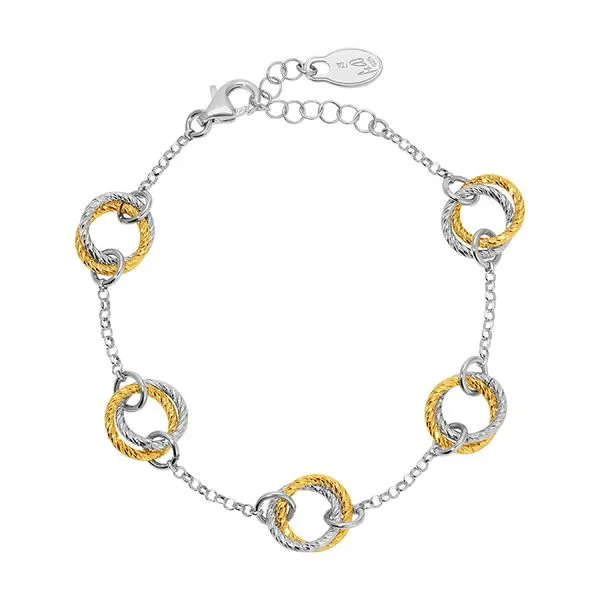 Sterling Silver And Yellow Gold Plated Love Knot Bracelet similar item image
