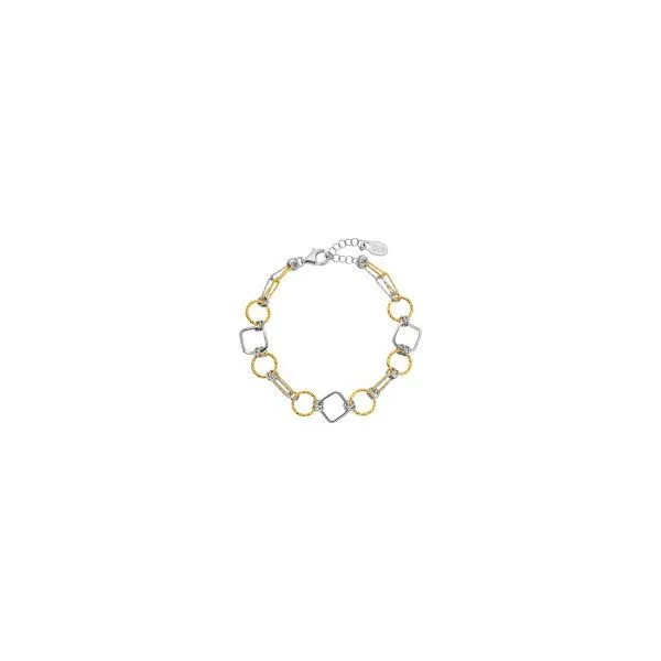 Sterling Silver And Yellow Gold Plated Geometric Game Bracelet similar item image