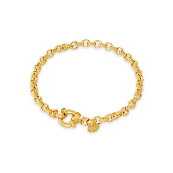 LOLA Rolo Small Bracelet SS & Gold 8'' Charles Frederick Jewelers Chelmsford, MA