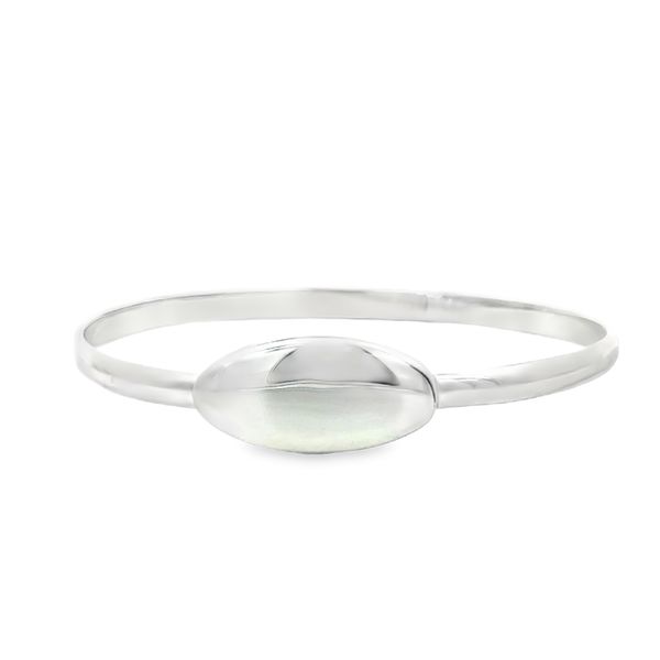 Sterling Silver Polished Plan Beveled Oval Bangle size 7 Charles Frederick Jewelers Chelmsford, MA