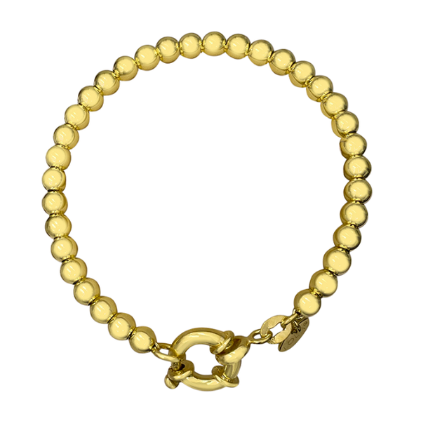 Sterling Silver Lola Ball Bracelet 5mm Gold 7 in Charles Frederick Jewelers Chelmsford, MA