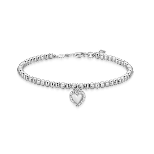 Beaded Sterling Lab Diamond Bracelet Charles Frederick Jewelers Chelmsford, MA