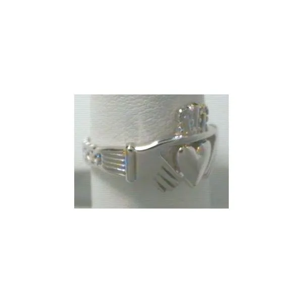SS Claddagh Ring w/ Engraved Band Sz 6.5 Charles Frederick Jewelers Chelmsford, MA