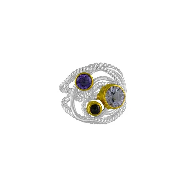 Rope Design Gemstone Ring Charles Frederick Jewelers Chelmsford, MA