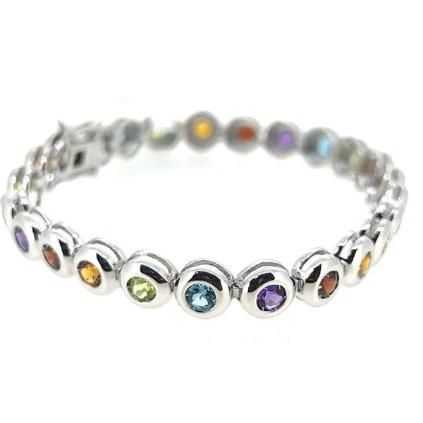 Sterling Multi Stone Bezel Set Bracelet Charles Frederick Jewelers Chelmsford, MA