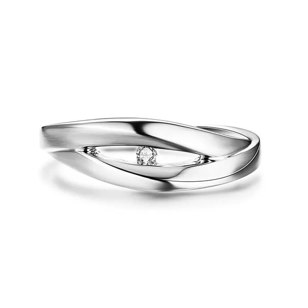 Sterling .04ct Diamond Tension Set Ring Charles Frederick Jewelers Chelmsford, MA