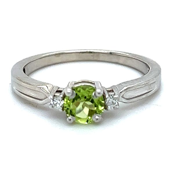 Sterling Peridot And .04ctw Diamond Ring Charles Frederick Jewelers Chelmsford, MA